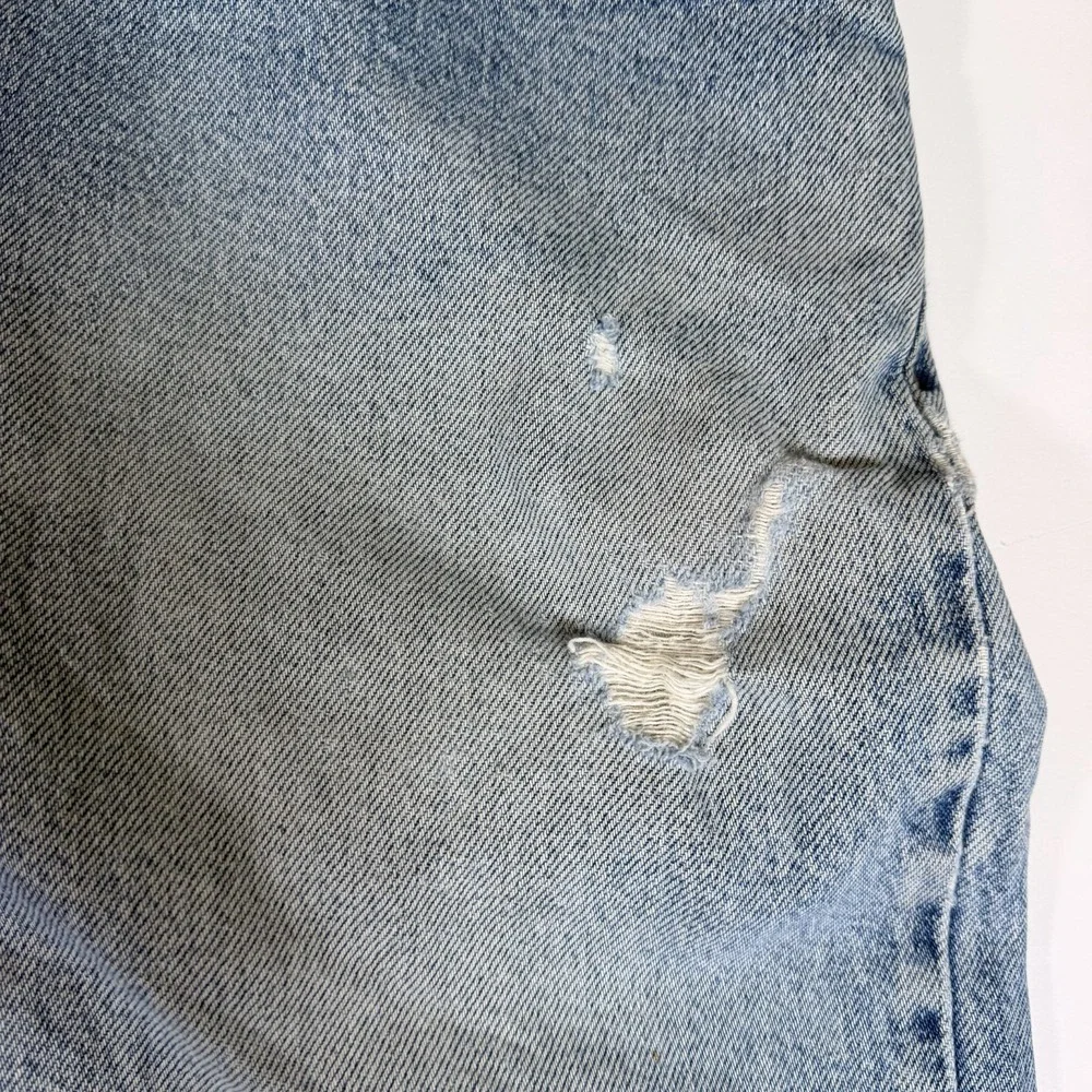 Levi's 505 Jeans Mens 36x30 Blue Denim Faded Distressed Regular Fit Straight Leg